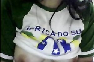 Nerdy girl with marvelous face really has a couple of stunning boobies