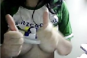 Nerdy girl with marvelous face really has a couple of stunning boobies