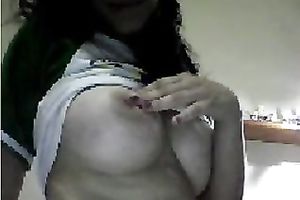 Nerdy girl with marvelous face really has a couple of stunning boobies