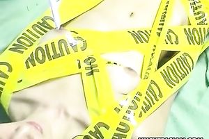 Slim Japanese nympho with tiny bumpers is fastened hand and foot