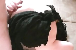 Blindfolded milf BBC slut blows my jock and teases me with her cookie