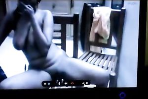 Kinky all exposed cam concupiscent brunette hair nympho flashes her large tits