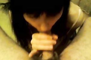 Raven haired torrid dilettante casual nympho provided my ally with BJ