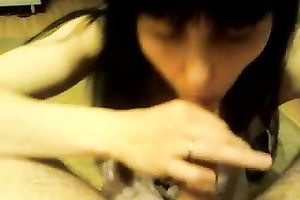 Raven haired torrid dilettante casual nympho provided my ally with BJ