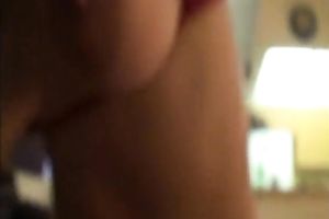 Fat bottomed playgirl rides her fuck buddy's weenie reverse cowgirl style