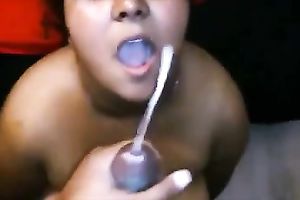 Busty and juicy youthful Indian receives a precious facial spunk fountain