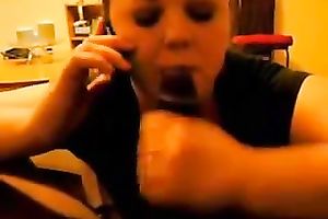 Cheating wife sucking on my BBC with hubby on the phone