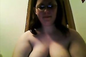 Chubby large bottomed pale and excited non-professional honey drilled with massive toy