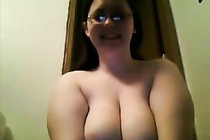 Chubby large bottomed pale and excited non-professional honey drilled with massive toy