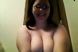 Chubby large bottomed pale and excited non-professional honey drilled with massive toy