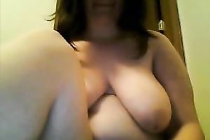 Chubby large bottomed pale and excited non-professional honey drilled with massive toy