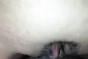 Trimmed love tunnel of my girlfriend gives massage to my ramrod