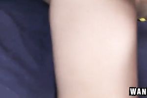 Perverted dark brown bitch takes a spunk flow on her face