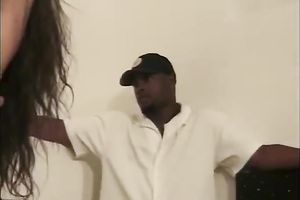 Gorgeous skinny dark brown milf has white and dark dong for herself