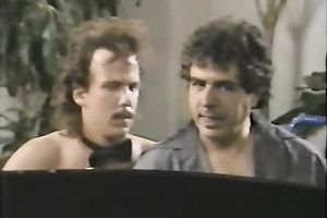 Two classic sexy white doxies in quick intense lesbo act