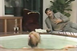 Two classic sexy white doxies in quick intense lesbo act