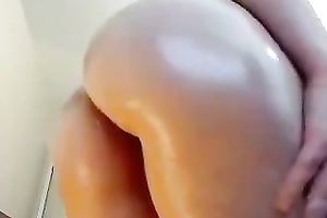 Outstanding goodies of a sexy blonde cam bimbo in constricted suit