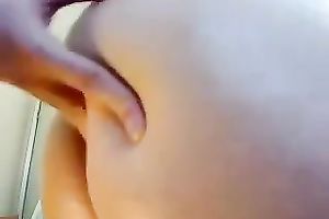 Outstanding goodies of a sexy blonde cam bimbo in constricted suit