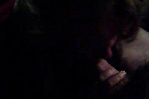 Horny golden-haired cougar white lady pelasing me in the black room