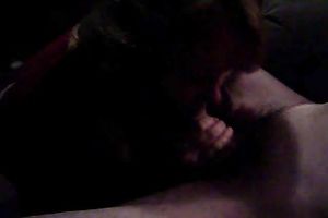 Horny golden-haired cougar white lady pelasing me in the black room