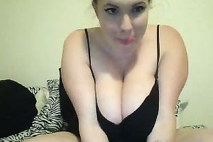Chubby black haired nympho in black stuff gonna masturbate a bit