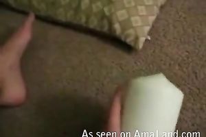 Cutie fingering her slit in front of the mirror