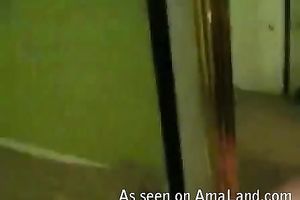 Cutie fingering her slit in front of the mirror