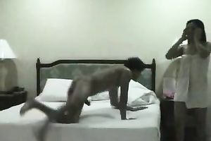 Beautiful and sexy brunette hair girlfriend in the hotel room