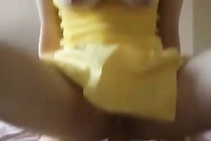 Nerdy short haired brunette hair sucks and rides my rock hard obese prick