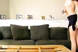 Skinny legal age teenager dancing seductively in solo clip