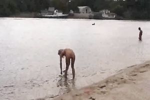 Tight in nature's garb blond girlie flashes her goodies on my hidden webcam