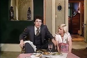 Elegant charming light-haired playgirl gives a head to her boss