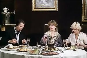 Elegant charming light-haired playgirl gives a head to her boss