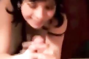 Dark haired housewife wanted to jerk off my buddy's meaty rod on his cam