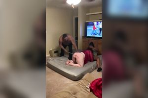 Black cock threesome! Slutty wife
