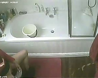 So horny... Cheating Wife hidden masturbation on toilet