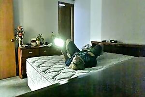 Caught slutty wife playing with herself while being watched