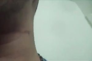 Ugly ebon whore sucks a white knob and takes a ride on it