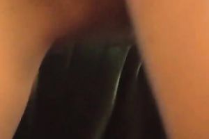 Aroused redhead hottie masturbates with pink fake penis all alone