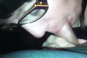 Nerdy brunette milf cant stop engulfing my hard schlong in POV movie