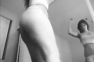 Magnificent curvy butt of a white non-professional diminutive sweetheart