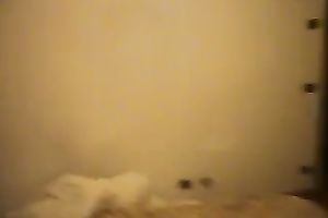 My breasty horny white wife lets me knead her whoppers while that babe is giving me a hand