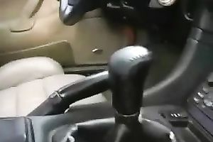 Fucking my car's gear shift lever in front of a camera