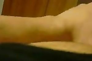 My gorgeous white wife rubs my jock and takes it in her mouth in the end