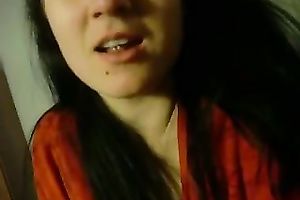 My gorgeous white wife rubs my jock and takes it in her mouth in the end