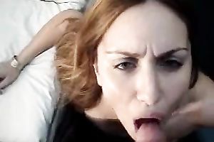 Hot POV scene with a tart working on my rock-hard pecker