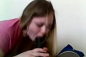Blonde prostitute sucks my dark sausage and doesn't desire to stop