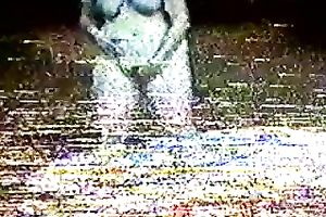 My fat wife shows and fingers her shaggy cunt in the forest