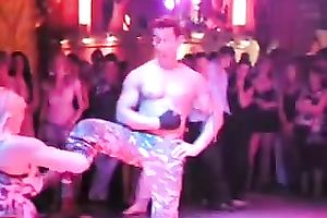 A male stripper dances for my ally in a club in hidden webcam