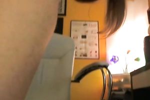 Sizzling amateur wife playing with her stretched wet crack siting in front of web camera